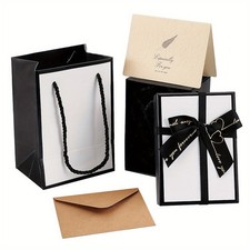 1bag Gift Packaging box with Bow 14x10x7cm/5.5x3.9x2.8inch Jewelry Perfume