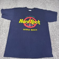 Vintage Hard Rock Cafe Myrtle Beach T-Shirt Navy Blue Peace Sign Made in USA M