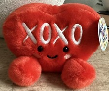 Red Plush Heart Face XOXO Love Palm Pals Small Soft Stuffed Animal 5" NEW WoW!!!