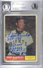BAS 1961 Topps Juan Marichal #417 BGS Authentic Auto HOF ow6
