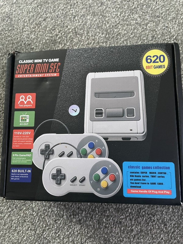 Super Mini SFC Retro Game Console - 620 Built-in 8-Bit Games - 2 Controllers NEW