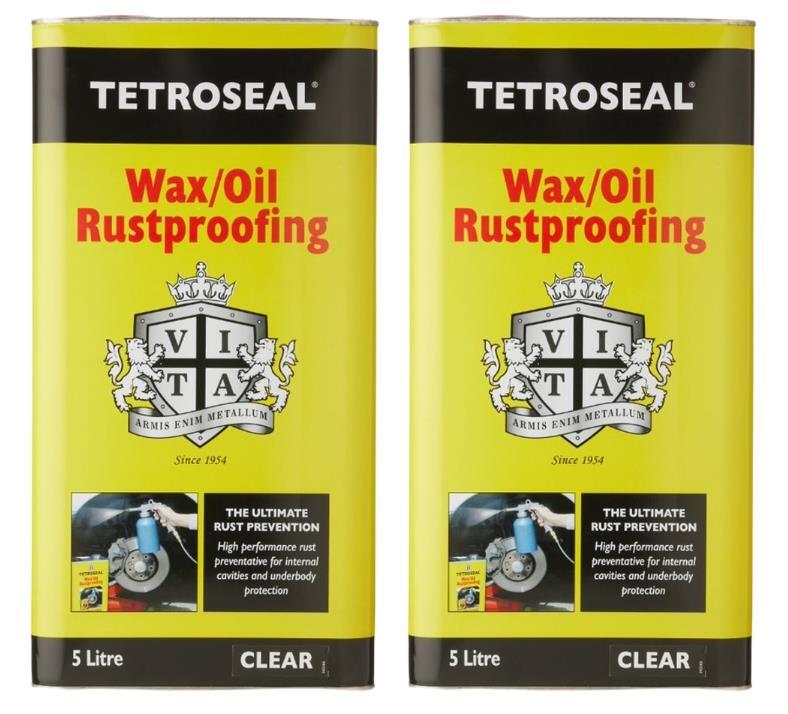 Tetroseal Waxoil Underseal Shutz Car Rustproof Clear Car Rust Proofing 5L x 2