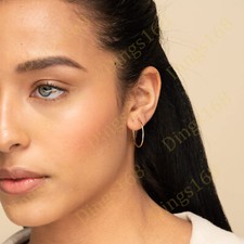 18K Yellow Gold Filled Tarnish-Free 30mm 1.2"Thin Claspless Medium Hoop Earrings