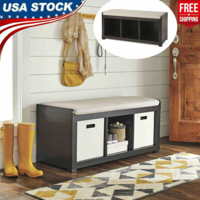 3-Cube Organizer Storage Bench Window Entryway Shoe Rack