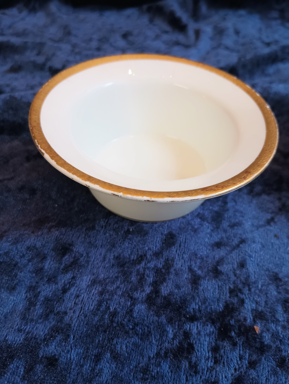 J P Limoges France Porcelain White & Gold Trim Ramekins With Saucers