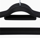 Wellong Samt Kleiderbügel 22 Stück - 42cm Rutschfeste Bügel Mit Schulterkerben - Schwarz