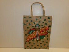 Seattle Supersonics/Seattle Storm Unused Brown Paper Shopping Bag - 10" x 8"