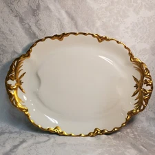 Antique Haviland Platter - 18" -Pattern H526 with gold embellishment circa 1920 