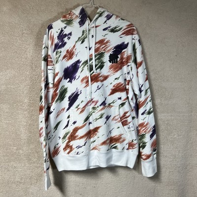 Undefeated Paint Brushstrokes Hoodie Mens Medium White *FLAW*