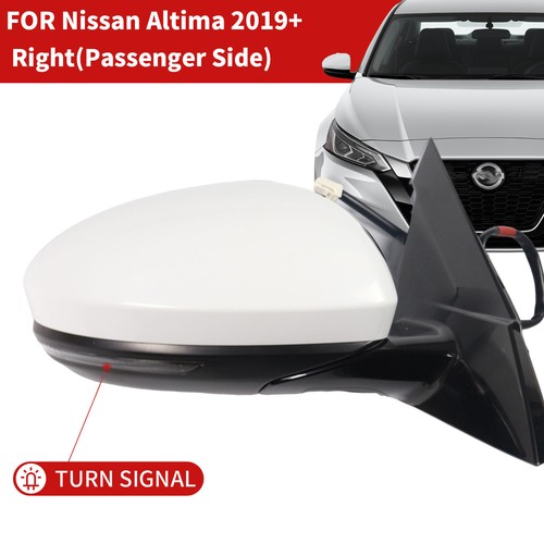 For 19-24 Nissan Altima Power Heated Turn Lamp Black Right Passenger Side Mirror - Picture 3 of 7