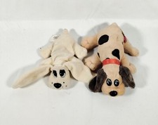 Set Of 2 Pound Puppies Dog Brown White Plush Stuffed Toys