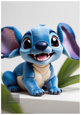 Lilo und Stitch Poster Druck Animiert Cartoon Kinder Wandbild Retro Wohndeko A4