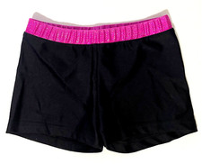 GIRLS BLACK  PINK GYMNASTICS OZONE LEOTARD SHORTS SIZE YM YOUTH MEDIUM