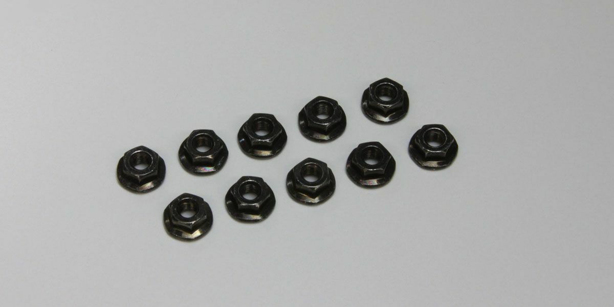 KYOSHO NUTS, M3 x 3.7mm FLANGED (10PCS), 1-N3037F