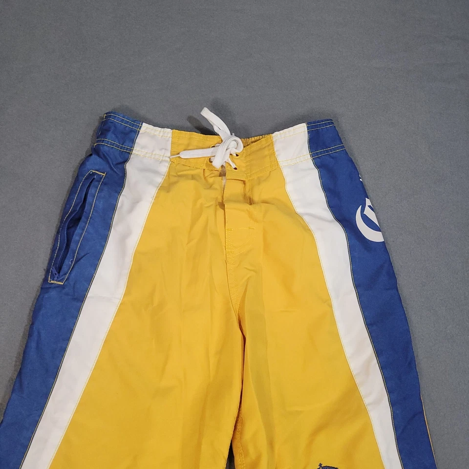 Bañador Corona Board Shorts Para Hombre Talla Pequeña Logo Azul Amarillo Forrado Foto 3 de 4