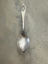 Vintage sterling silver spoon by WEIDLICH with W cut into handle July 25, 1914