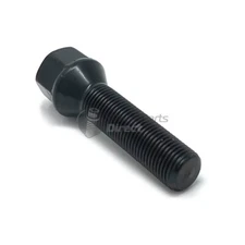 14x1.5mm Tapered 50mm Thread 19mm Hex Black Wheel Bolt
