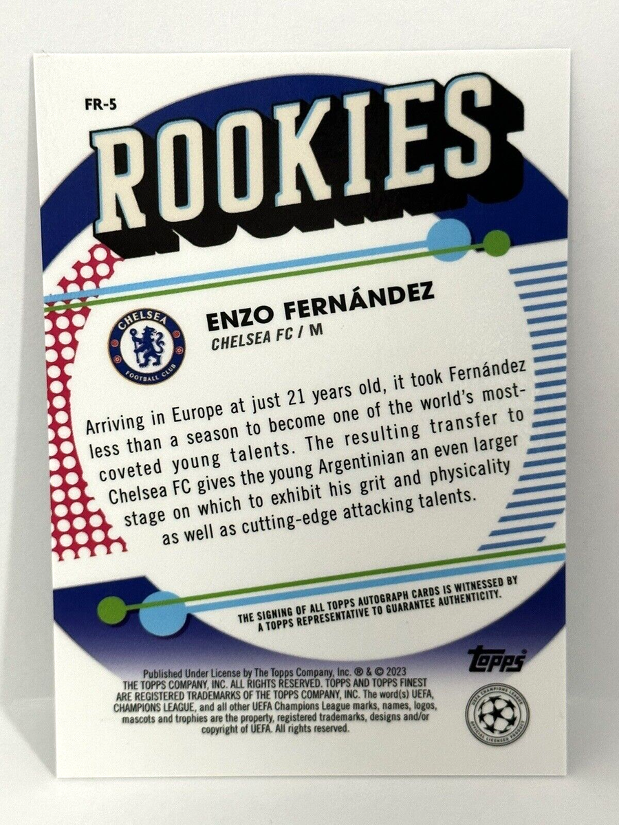 2022-23 Topps Finest UCL The Rookies Chelsea RC Enzo Fernandez