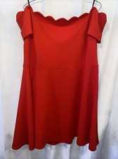 B. Darlin 24W NWT Plus Scalloped Off-The-Shoulder Mini Dress Style Size Red