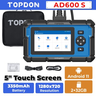 TOPDON AD600S Auto Diagnostic Car OBD2 EOBD Scanner ABS SRS ENGINE Scan Tool