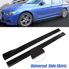 6pcs 2.2m86.6 Abs Glossy Black Side Skirts Extension Splitters Universal