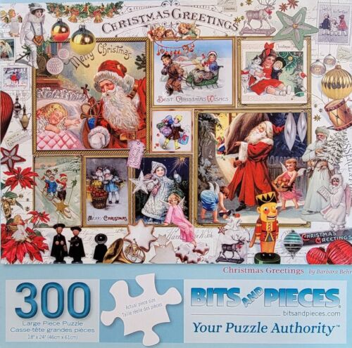 Puzzle Christmas Greetings 300 Pieces COMPLETE  Bits And Pieces Barbara Behr - Picture 1 of 14
