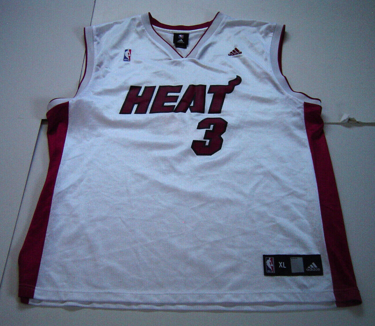 Adidas Dwayne Wade Miami Heat #3 NBA White Jersey - Mens XL | eBay