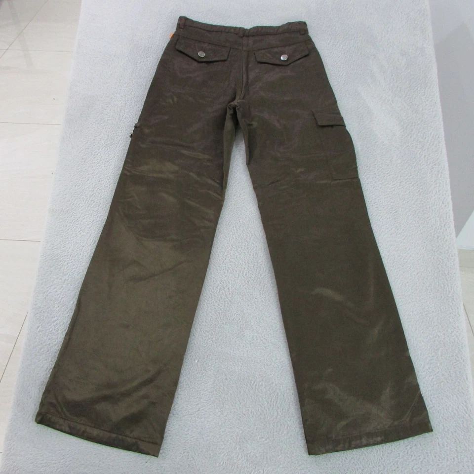 Pantalones Escada Niñas Adolescentes Talla 14 L30 Marrón Satinado Relajado Recto Carga Foto 3 de 4