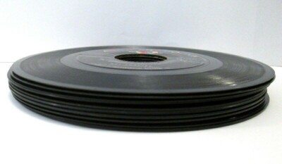 Job Lot of 10 Vintage Vinyl 7'' 45s Records Craft Decoration MAN CAVE Black Label