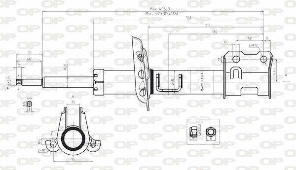 Amortisseur avant droit Opel Meriva A monospace suspension 1.7 CDTI et 1.4 16V