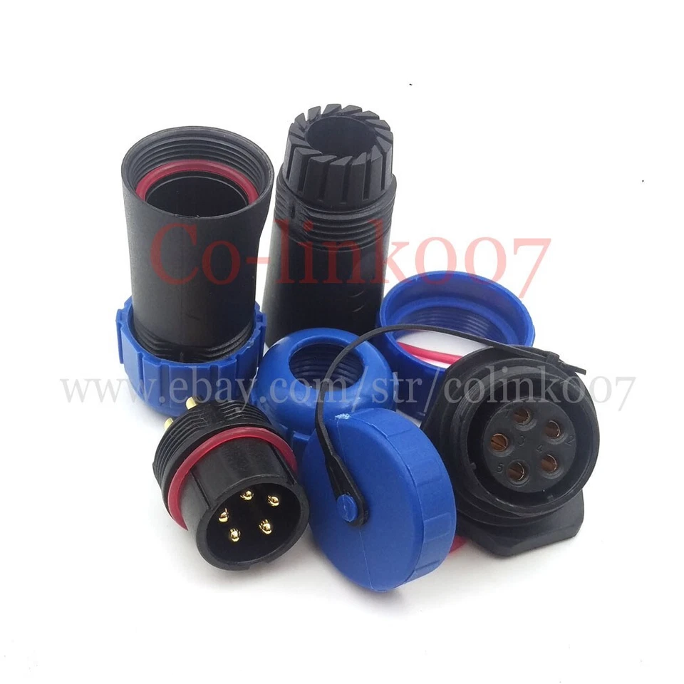 5pin Welding Free Connector,SP21 Waterproof Screw Crimp Connector Cable to Cable - Image 3 of 4