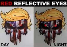 Donald Trump Hair American USA Flag Skull Decal Bumper Sticker Car Truck Window 