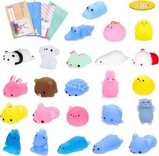 24Pcs Mochi Squishy Toy Kid Party Favors Mini Animal Stress Reliever  Gift Card