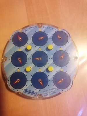 Matchbox Rubiks Clock Puzzle Spiel Geduldsspiel 1988 Knobeln Uhr Vintage Retro