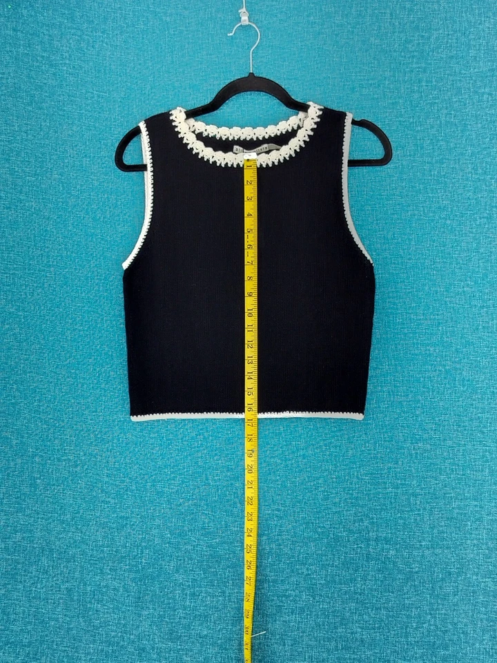 Алиса и Оливия свитер Майка женщин средний черный/белый без рукавов новый с Ярлыками 2204 - Изображение 4 из 4