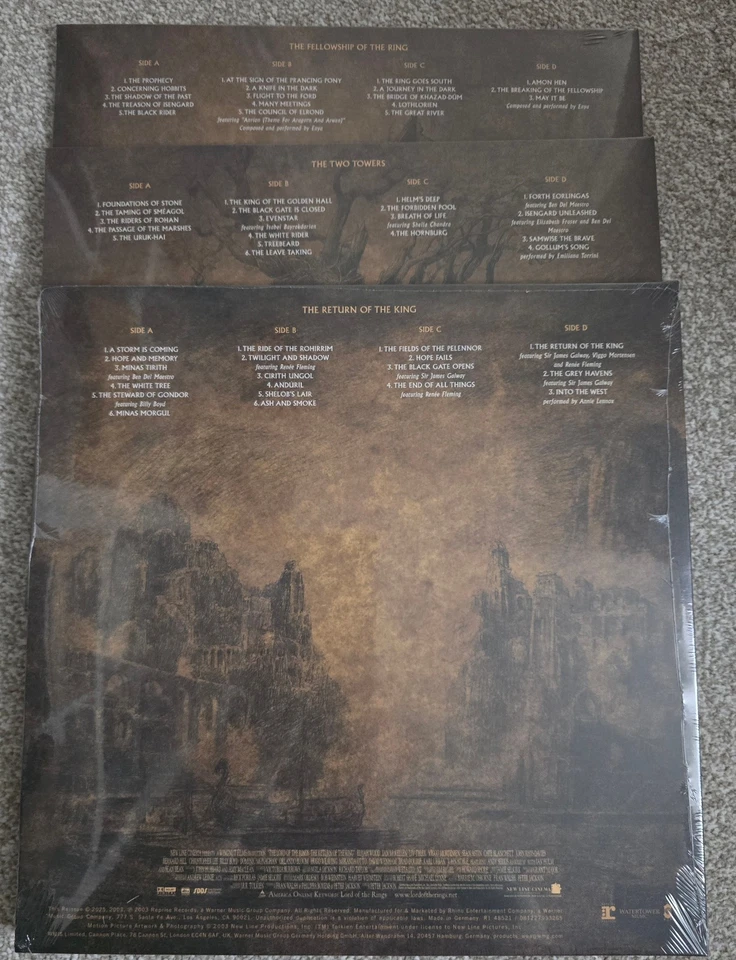Lord Of The Rings Movies Original Motion Picture Soundtracks 2Lp Albums 6 Vinyls - Image 3 of 4