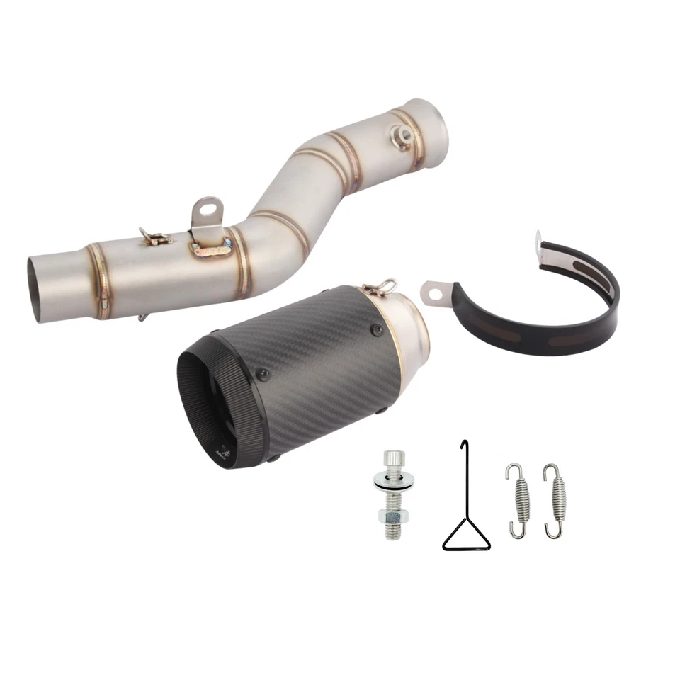 Труба глушителя выхлопные наконечники для Yamaha YZF R1 MT-10 2009-2014 среднее углеродное волокно - Изображение 2 из 4