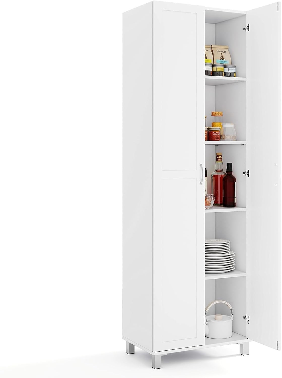 73.5 Inch Tall Kitchen Pantry Cabinet with Multifunctional Storage Organizer