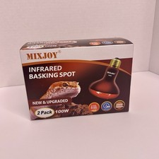 Reptile Heat Lamp Bulb 100W Infrared Basking Spot Light, Breaded, 2-Pack