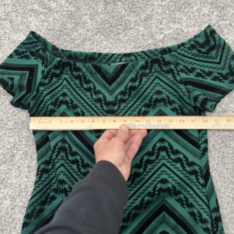 Bailey Blue Dress Womens XL Off Shoulder Boho Tribal Aztec Bodycon Y2K Inspired - Image 2 of 4