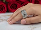 925Sterling Silver Braided Celtic Knot Ring: Wide Band Design