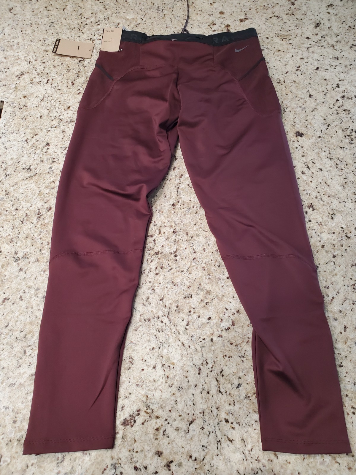 Nike Men's L Lunar Ray Bugundy Winterized Running Tights Pants FB8599-652 NWT