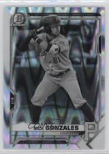 2021 Bowman Draft Chrome Black & White RayWave Refractor Nick Gonzales 16m2