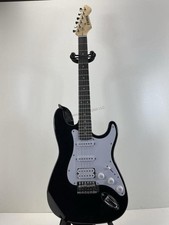 ERMIK Black Electric Guitar, S-Style, HSS Pic...