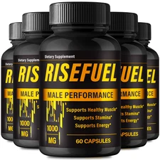 (5 Pack) Rise Fuel Men Capsules, Advance RiseFuel Maximum Male Performance Pills
