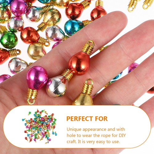 100 Pcs Mini Light Bulbs for Crafts Plastic Design Beads Large Hole - Bild 4 von 12