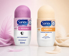 Image of Sanex Derma Care Roll-On Deodorant 50ml – Invisible / Sensitive 48H Anti-Perspir