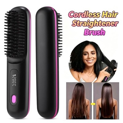 Kabellose Haarglätter Bürste Glättbürste Glättungbürste Mini Haarglätterkamm