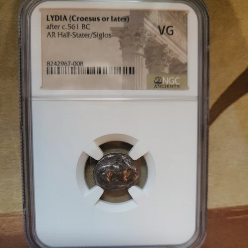 LYDIA (Croesus or later) after 561 BC AR Half Stater/Siglos NGC VG