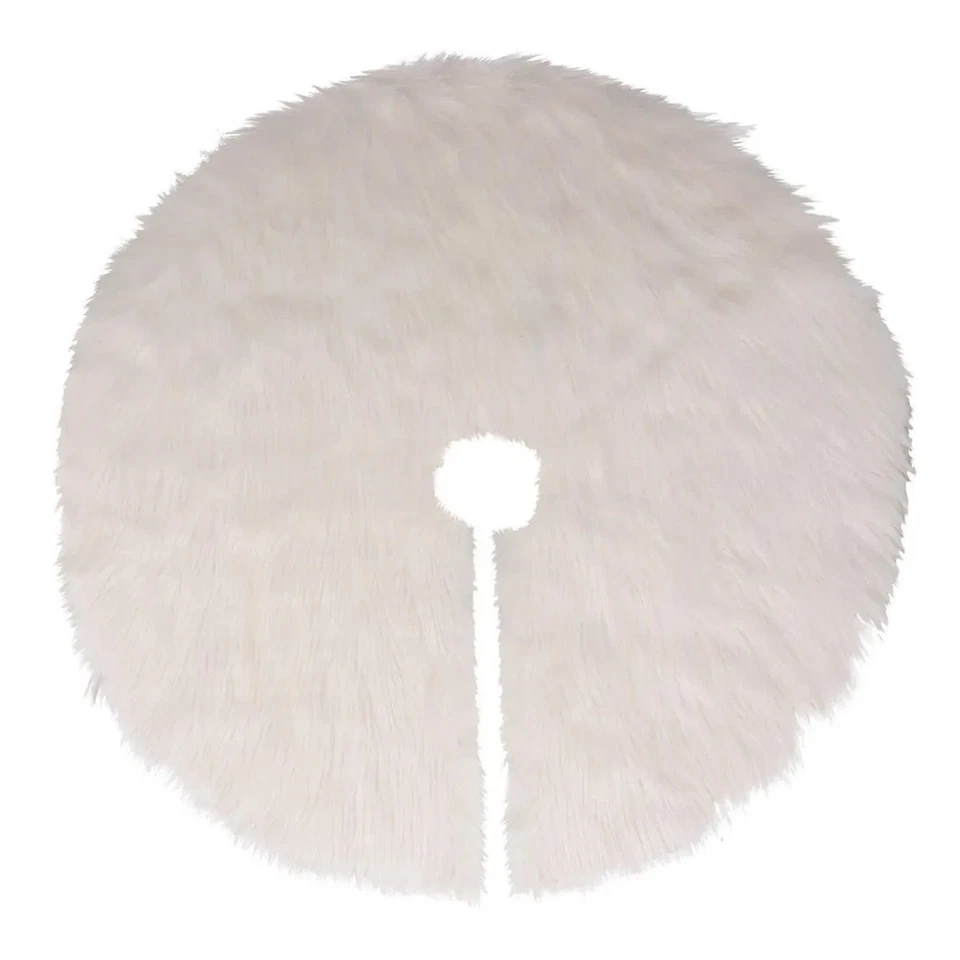 Tapis Pour Sapin Fourrure "Polaire" 90cm Blanc - Photo 1/1